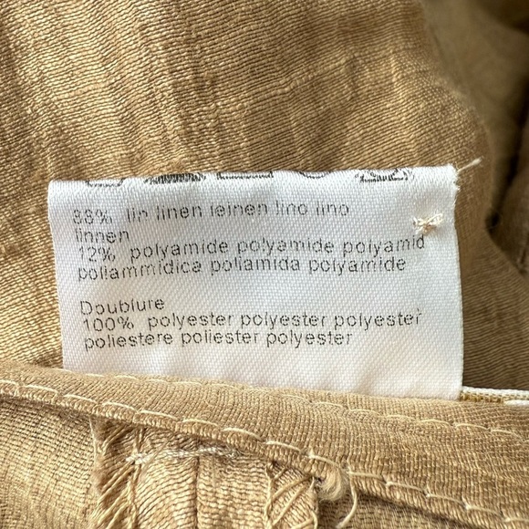 Un Jour Ailleurs Linen Blend Pant Suit Jacket Blazer Gold Metallic US 12 - Picture 9 of 12